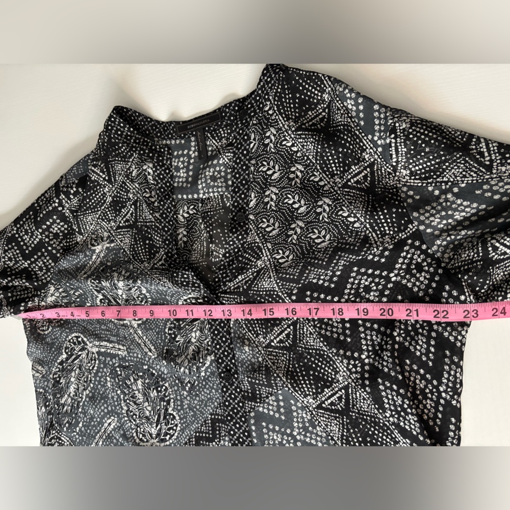BCBG Black & White Kaftan Scarf Dress Size L - Picture 8 of 9